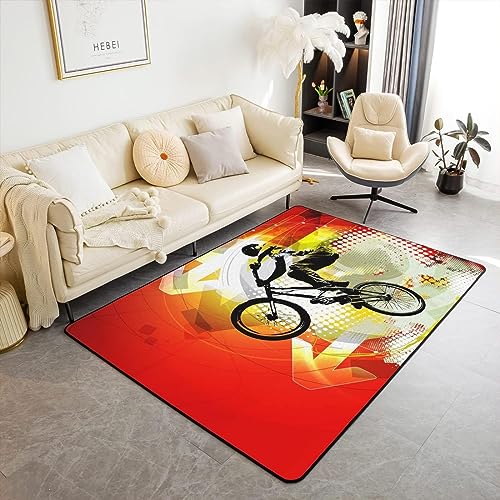Buohwiwe 3D Teppich Fahrrad - Modern Schlafzimmer Flanell Teppich Fahrrad Wohnzimmer Teppich - Dekoration Carpet rutschfeste Teppiche 100x150 cm Buohwiwe 3D Teppich Fahrrad - Modern Schlafzimmer Flanell Teppich Fahrrad Wohnzimmer Teppich - Dekoration Carpet rutschfeste Teppiche 100x150 cm von Buohwiwe
