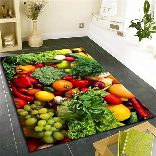Buohwiwe 3D Teppich Gemüse Und Obst - Modern Schlafzimmer Flanell Teppich Gemüse Und Obst Wohnzimmer Teppich - Dekoration Carpet rutschfeste Teppiche 120 x 170 cm n2863 von Buohwiwe