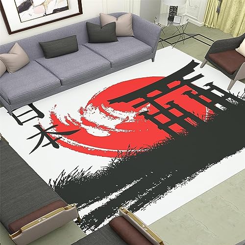 Buohwiwe 3D Teppich Japanischer Stil - Modern Schlafzimmer Flanell Teppich Japanischer Stil Wohnzimmer Teppich - Dekoration Carpet rutschfeste Teppiche 80x160 cm von Buohwiwe