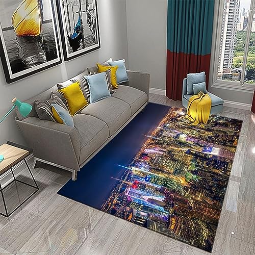 Buohwiwe 3D Teppich New York - Modern Schlafzimmer Flanell Teppich New York Wohnzimmer Teppich - Dekoration Carpet rutschfeste Teppiche 60x120 cm von Buohwiwe