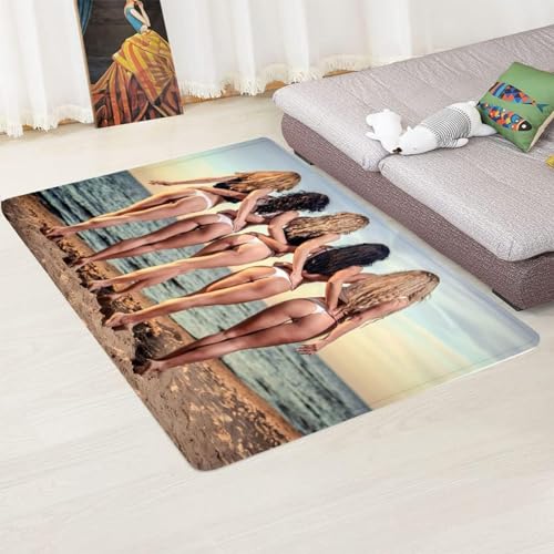 Buohwiwe 3D Teppich Sexy Frau - Modern Schlafzimmer Flanell Teppich Sexy Frau Wohnzimmer Teppich - Dekoration Carpet rutschfeste Teppiche 60x120 cm E2073 von Buohwiwe