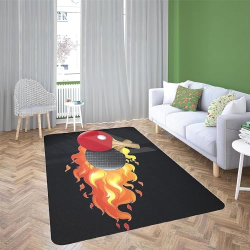 Buohwiwe 3D Teppich Tischtennis - Modern Schlafzimmer Flanell Teppich Tischtennis Wohnzimmer Teppich - Dekoration Carpet rutschfeste Teppiche 60x120 cm k1155 von Buohwiwe