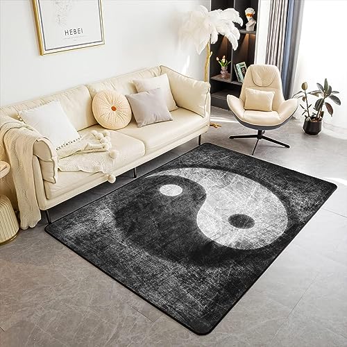 Buohwiwe 3D Teppich Yin Und Yang - Modern Schlafzimmer Flanell Teppich Yin Und Yang Wohnzimmer Teppich - Dekoration Carpet rutschfeste Teppiche 100x150 cm von Buohwiwe