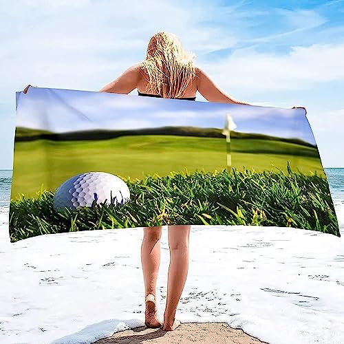 Buohwiwe Golf Strandtuch 90x180 cm, Weich Schnell Trocknen Microfaser Handtücher, 3D Strandhandtuch Golf Strandtücher Badetuch Strandlaken Handtuch Herren Frauen Badetücher von Buohwiwe