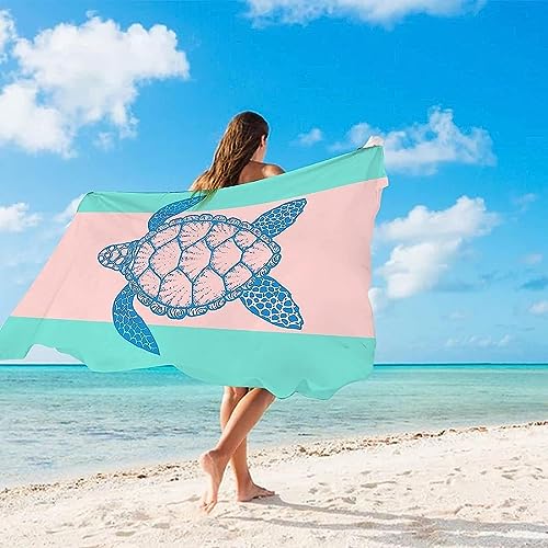 Buohwiwe Meeresschildkröte Strandtuch 70x150 cm, Weich Schnell Trocknen Microfaser Handtücher, Kinder 3D Strandhandtuch Meeresschildkröte Strandtücher Badetuch Strandlaken Handtuch Badetücher von Buohwiwe