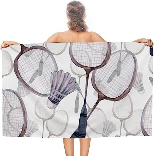 Buohwiwe Mikrofaser Strandtuch Badminton Handtuch Groß 70x150 cm Sportmuster Strandtuch 3D Badetuch Strandhandtuch Schnell Trocknendes Weiches Strandlaken, Saunatuch, Reisehandtuch von Buohwiwe