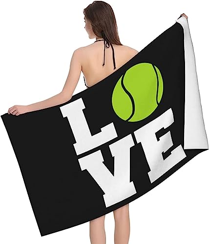 Buohwiwe Tennis Strandtuch 80x160 cm, Weich Schnell Trocknen Microfaser Handtücher, 3D Strandhandtuch Tennis Strandtücher Badetuch Strandlaken Handtuch Herren Frauen Badetücher von Buohwiwe