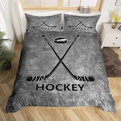 Eishockey Bettwäsche 135x200 Sportgrau Bettbezug Superweiche Mikrofaser 3 Teilig Eishockey Bettwäsche-Sets + 2 Kissenbezug 80x80 cm mit Reißverschluss Eishockey Bettwäsche 135x200 Sportgrau Bettbezug Superweiche Mikrofaser 3 Teilig Eishockey Bettwäsche-Sets + 2 Kissenbezug 80x80 cm mit Reißverschluss von Buohwiwe