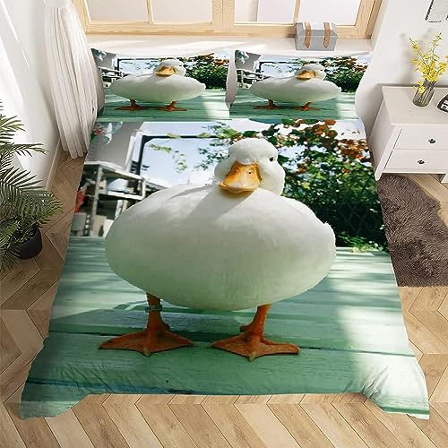 Ente Bettwäsche 135x200 Tier Bettbezug Superweiche Mikrofaser 3 Teilig Ente Bettwäsche-Sets + 2 Kissenbezug 80x80 cm mit Reißverschluss Ente Bettwäsche 135x200 Tier Bettbezug Superweiche Mikrofaser 3 Teilig Ente Bettwäsche-Sets + 2 Kissenbezug 80x80 cm mit Reißverschluss von Buohwiwe