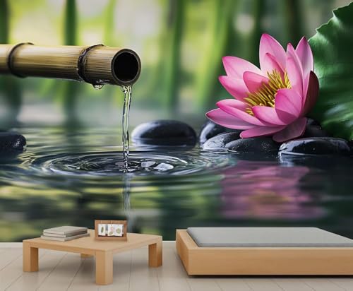 Fototapete Bambusstein Tapete 250 x 175 cm (WxH) Fototapeten Schlafzimmer Wohnzimmer Moderne 3D Effekt Wandtapete Bambusstein Vliestapete Wand Dekoration Poster Foto Tapeten q.3789 von Buohwiwe