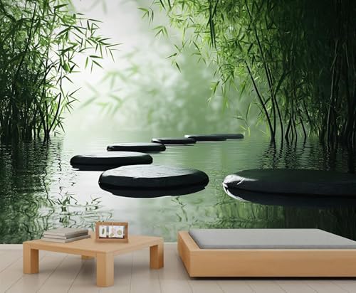 Fototapete Bambusstein Tapete 250 x 175 cm (WxH) Fototapeten Schlafzimmer Wohnzimmer Moderne 3D Effekt Wandtapete Bambusstein Vliestapete Wand Dekoration Poster Foto Tapeten q.4464 von Buohwiwe