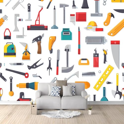 Fototapete Bauwerkzeuge Tapete 250 x 175 cm (WxH) Fototapeten Schlafzimmer Wohnzimmer Moderne 3D Effekt Wandtapete Architekturwerkzeuge Vliestapete Wand Dekoration Poster Foto Tapeten q.3411 von Buohwiwe