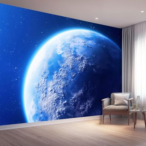 Fototapete Blauer Sternenhimmel Tapete 200x140 cm (WxH) Fototapeten Schlafzimmer Wohnzimmer Moderne 3D Effekt Wandtapete Himmelskörper Universum Vliestapete Wand Dekoration Poster Foto Tapeten q.4049 von Buohwiwe
