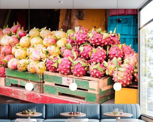 Fototapete Drachenfrucht Tapete 200 x 140 cm (WxH) Fototapeten Schlafzimmer Wohnzimmer Moderne 3D Effekt Wandtapete Drachenfrucht Vliestapete Wand Dekoration Poster Foto Tapeten q.3121 von Buohwiwe