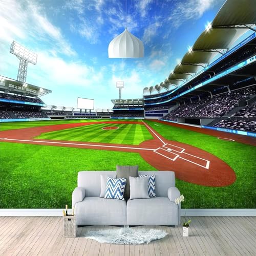 Fototapete Fußballplatz Tapete 250 x 175 cm (WxH) Fototapeten Schlafzimmer Wohnzimmer Moderne 3D Effekt Wandtapete Stadion Vliestapete Wand Dekoration Poster Foto Tapeten q.3546 von Buohwiwe