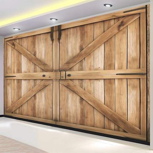 Fototapete Holztür, Landschaft Tapete 250 x 175 cm (WxH) Fototapeten Schlafzimmer Wohnzimmer Moderne 3D Effekt Wandtapete Retro-Holztüren Vliestapete Wand Dekoration Poster Foto Tapeten q.5292 von Buohwiwe