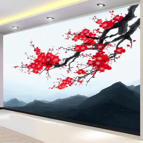 Fototapete Japanischer Stil Tapete 400 x 280 cm (WxH) Fototapeten Schlafzimmer Wohnzimmer Moderne 3D Effekt Wandtapete Japanische Kirschblüte Vliestapete Wand Dekoration Poster Foto Tapeten q.4278 von Buohwiwe