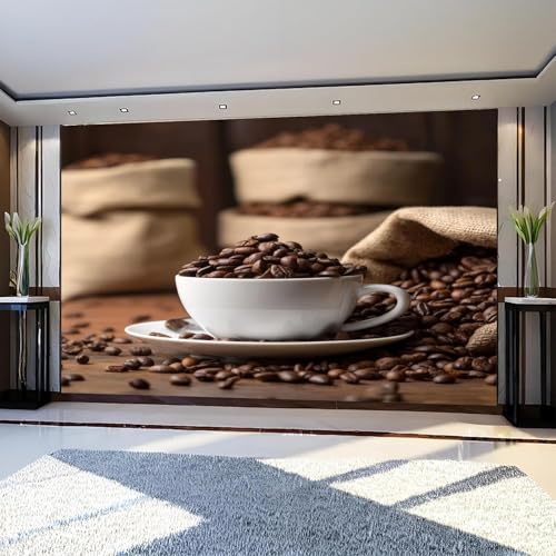Fototapete Kaffee Tapete 200 x 140 cm (WxH) Fototapeten Schlafzimmer Wohnzimmer Moderne 3D Effekt Wandtapete Kaffeebohnen Vliestapete Wand Dekoration Poster Foto Tapeten q.5057 von Buohwiwe