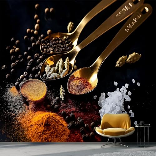 Fototapete Küchengewürz Tapete 200 x 140 cm (WxH) Fototapeten Schlafzimmer Wohnzimmer Moderne 3D Effekt Wandtapete Küchengewürze Vliestapete Wand Dekoration Poster Foto Tapeten q.3779 von Buohwiwe