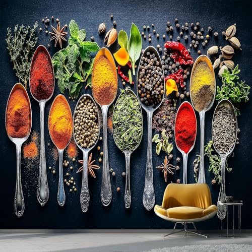 Fototapete Küchengewürze Tapete 200 x 140 cm (WxH) Fototapeten Schlafzimmer Wohnzimmer Moderne 3D Effekt Wandtapete Küchengewürze Vliestapete Wand Dekoration Poster Foto Tapeten q.5111 von Buohwiwe