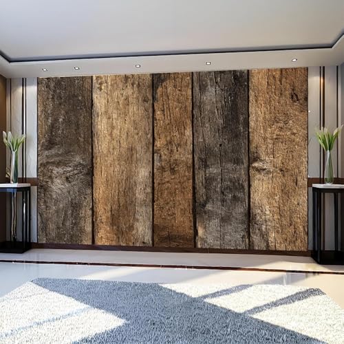 Fototapete Ländlicher Wald Tapete 400 x 280 cm (WxH) Fototapeten Schlafzimmer Wohnzimmer Moderne 3D Effekt Wandtapete Retro-Holzplanken Vliestapete Wand Dekoration Poster Foto Tapeten q.3315 von Buohwiwe