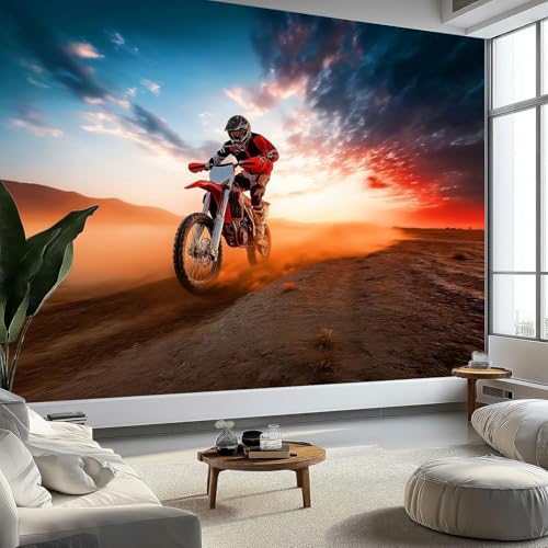 Fototapete Motorrad Tapete 200 x 140 cm (WxH) Fototapeten Schlafzimmer Wohnzimmer Moderne 3D Effekt Wandtapete Motorrad Vliestapete Wand Dekoration Poster Foto Tapeten q.5219 von Buohwiwe