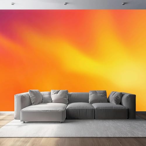 Fototapete Orange Tapete 400 x 280 cm (WxH) Fototapeten Schlafzimmer Wohnzimmer Moderne 3D Effekt Wandtapete Orangefarbener Farbverlauf Vliestapete Wand Dekoration Poster Foto Tapeten q.4314 von Buohwiwe