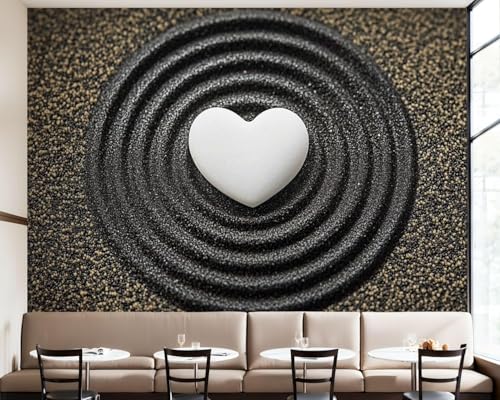 Fototapete Sand Tapete 200 x 140 cm (WxH) Fototapeten Schlafzimmer Wohnzimmer Moderne 3D Effekt Wandtapete Herzstein Vliestapete Wand Dekoration Poster Foto Tapeten q.5435 von Buohwiwe
