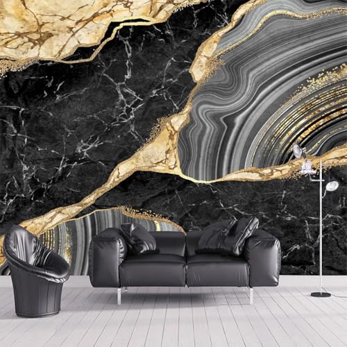 Fototapete Schwarz Marmor Tapete 350 x 256 cm (WxH) Fototapeten Schlafzimmer Wohnzimmer Moderne 3D Effekt Wandtapete Schwarzer Marmor Vliestapete Wand Dekoration Poster Foto Tapeten q.3097 von Buohwiwe