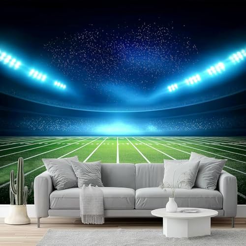 Fototapete Sportplatz Tapete 200 x 140 cm (WxH) Fototapeten Schlafzimmer Wohnzimmer Moderne 3D Effekt Wandtapete Stadion Vliestapete Wand Dekoration Poster Foto Tapeten q.3671 von Buohwiwe