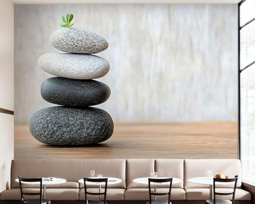 Fototapete Steine Tapete 200 x 140 cm (WxH) Fototapeten Schlafzimmer Wohnzimmer Moderne 3D Effekt Wandtapete Steinpflanze Vliestapete Wand Dekoration Poster Foto Tapeten q.5066 von Buohwiwe