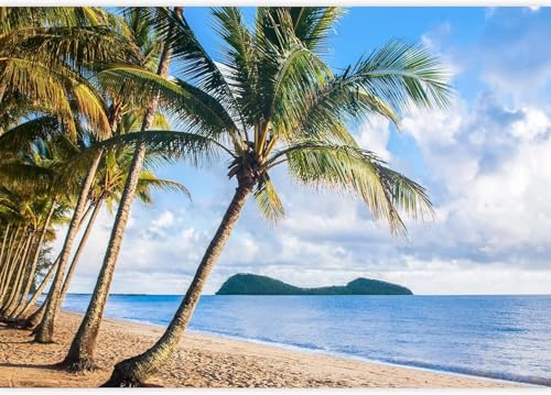 Fototapete Strand Mit Meerblick Tapete 350 x 256 cm (WxH) Fototapeten Schlafzimmer Wohnzimmer Moderne 3D Effekt Wandtapete Hawaii Vliestapete Wand Dekoration Poster Foto Tapeten q.3899 von Buohwiwe