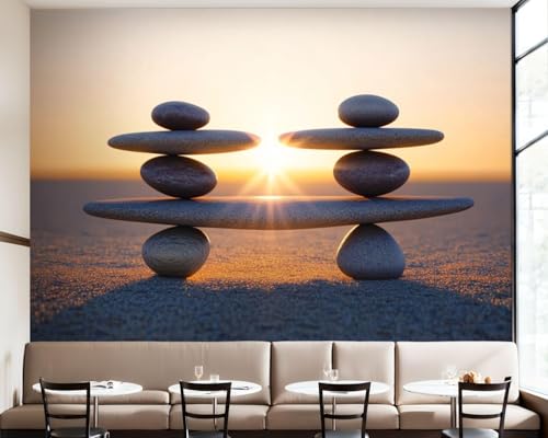 Fototapete Strandstein Tapete 250 x 175 cm (WxH) Fototapeten Schlafzimmer Wohnzimmer Moderne 3D Effekt Wandtapete Strandstein Vliestapete Wand Dekoration Poster Foto Tapeten q.5022 von Buohwiwe