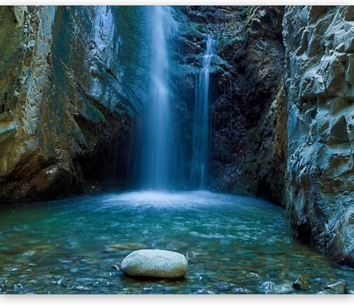 Fototapete Wasserfalllandschaft Tapete 200 x 140 cm (WxH) Fototapeten Schlafzimmer Wohnzimmer Moderne 3D Effekt Wandtapete Naturfelsen Vliestapete Wand Dekoration Poster Foto Tapeten q.3563 von Buohwiwe