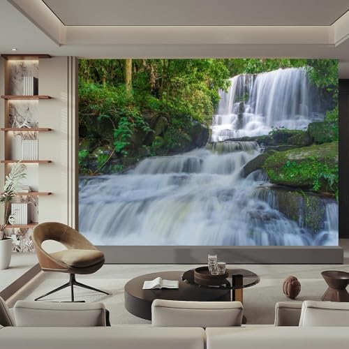 Fototapete Wasserfalllandschaft Tapete 250 x 175 cm (WxH) Fototapeten Schlafzimmer Wohnzimmer Moderne 3D Effekt Wandtapete Wasserfall Vliestapete Wand Dekoration Poster Foto Tapeten q.2816 von Buohwiwe