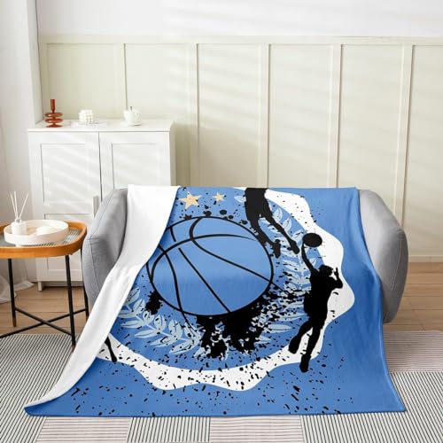 Kuscheldecke Flauschig 100x135 Basketball 3D Decke Basketball Flanell Fleecedecke Weich und Warme Wohndecken Kuscheldecken Sofa Bett Überwurfdecke Sofadecke Couch Blanket Y1506 von Buohwiwe