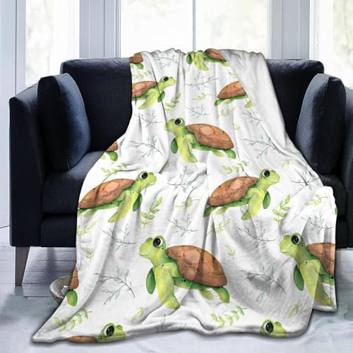 Kuscheldecke Flauschig 100x135 Meeresschildkröte 3D Decke Süße Schildkröte Flanell Fleecedecke Weich und Warme Wohndecken Kuscheldecken Sofa Bett Überwurfdecke Sofadecke Couch Blanket 582Y von Buohwiwe