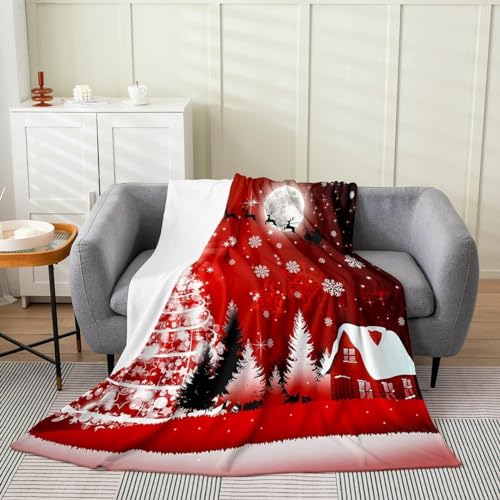 Kuscheldecke Flauschig 100x135 Weihnachten 3D Decke Cartoon-Weihnachten Flanell Fleecedecke Weich und Warme Wohndecken Kuscheldecken Sofa Bett Überwurfdecke Sofadecke Couch Blanket Y1212 von Buohwiwe