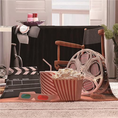 Kuscheldecke Flauschig 150x200 Kino 3D Decke Retro-Muster Flanell Fleecedecke Weich und Warme Wohndecken Kuscheldecken Sofa Bett Überwurfdecke Sofadecke Couch Blanket Y6254 von Buohwiwe
