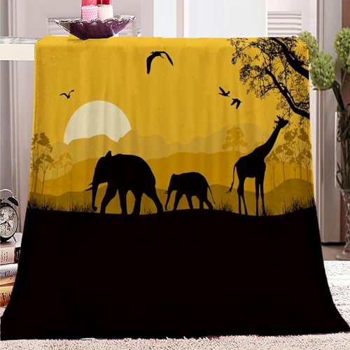 Kuscheldecke Flauschig Afrika 3D Decke 180x200 Tier Wohndecke Landschaft Weich und Warme Flanell Fleecedecke für Sofadecke Couchdecke Tagesdecke 5975y von Buohwiwe