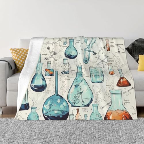 Kuscheldecke Flauschig Chemieexperiment 3D Decke 180x200 Studie Wohndecke Chemische Forschung Weich und Warme Flanell Fleecedecke für Sofadecke Couchdecke Tagesdecke 3882m von Buohwiwe