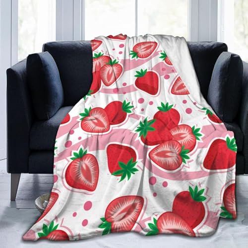 Kuscheldecke Flauschig Erdbeere 3D Decke 130x150 Obst Wohndecke Rot Weich und Warme Flanell Fleecedecke für Sofadecke Couchdecke Tagesdecke 1024m von Buohwiwe