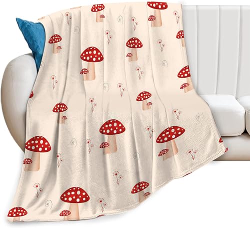 Kuscheldecke Flauschig Pilz 3D Decke 220x240 Rot Wohndecke Pilz Weich und Warme Flanell Fleecedecke für Sofadecke Couchdecke Tagesdecke m10814 von Buohwiwe