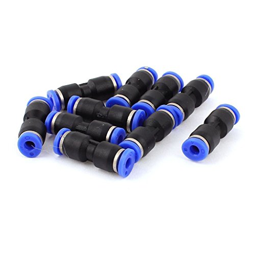 10Pcs Pneumatische Luft 2-Wege-schnelle Befestigungen Gerade Steckanschluss 6 mm Schlauchtypen von Buosha