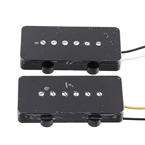 LYWS Alnico 5 Tonabnehmer Set Neck Bridge Pickup für Jazzmaster Gitarre schwarz LYWS Alnico 5 Tonabnehmer Set Neck Bridge Pickup für Jazzmaster Gitarre schwarz von Buosha