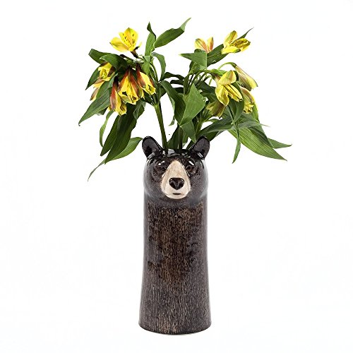 Quail Ceramics Blumenvase mit schwarzem Bär, groß von Buosha