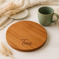 Frühstücksbrett Aus Kirschholz Mit Namensgravur - Personalisiertes Weihnachtsgeschenk Holz von Buramont