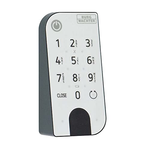 Burg Wächter Keypad für elektronisches Türschloss secuENTRY Home, Beleuchtetes Tastaturfeld zur Bedienung mit Zahlencode, IP53, ENTRY 7711 KP PIN, Schwarz/Weiß von Burg Wächter