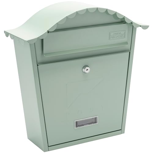 Burg-Wachter MB01CG Classic Briefkasten, Wandmontage, verzinkter Stahl, abschließbar, wetterfest, Chartwell Green, 36 x 37 x 13 cm von Burg Wächter