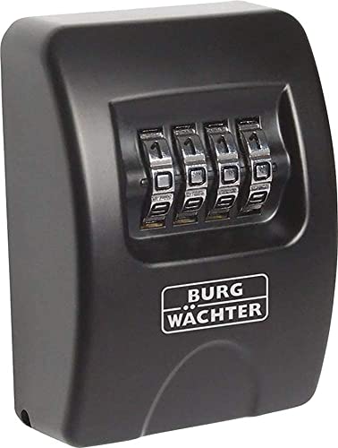 Burg Wächter Schlüsseltresor mit 4-stelligem Zahelncode für außen und innen, Sicher, Wandmontage, Key Safe 10 SB, Schwarz, KeySafe 10, Außen: 85x61x39mm (HxBxT) Burg Wächter Schlüsseltresor mit 4-stelligem Zahelncode für außen und innen, Sicher, Wandmontage, Key Safe 10 SB, Schwarz, KeySafe 10, Außen: 85x61x39mm (HxBxT) von BURG-WÄCHTER